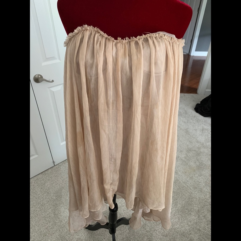 Elegant Cream Strapless Dress